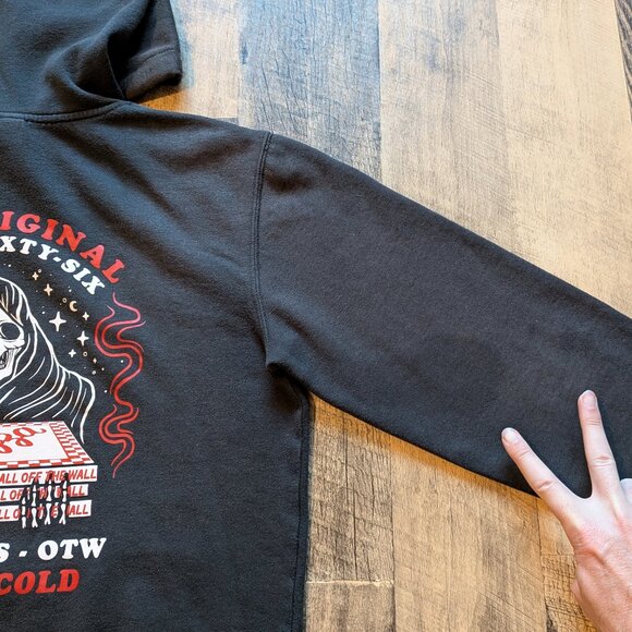 Vans Hoodie Pizza Served Cold Grim Reaper Black Small Pullover - Picture 3 of 9